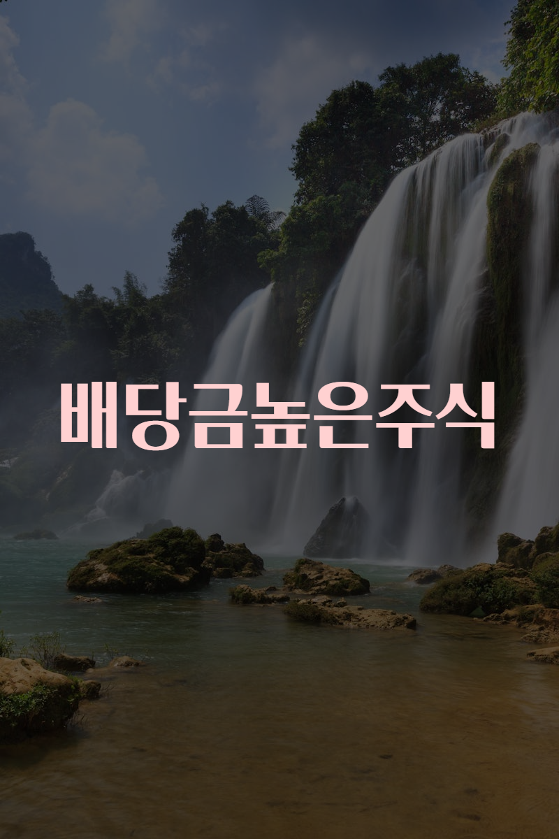 배당금높은주식