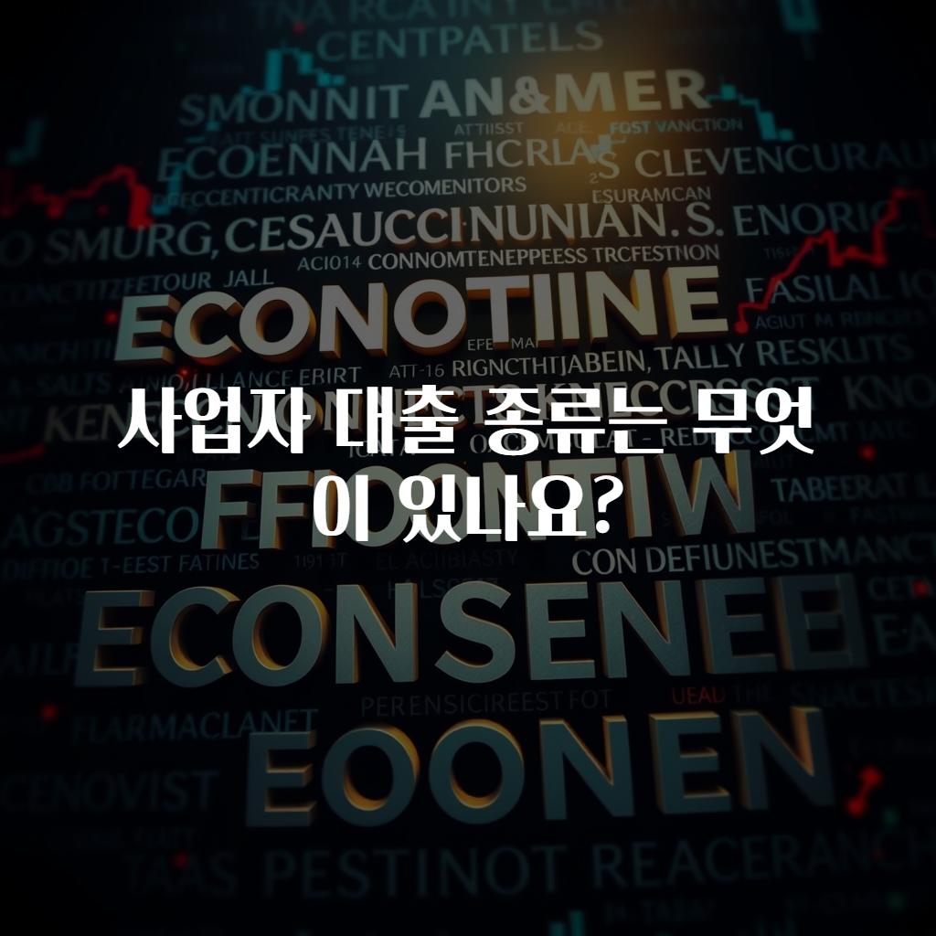 사업자 대출 종류는 무엇이 있나요?