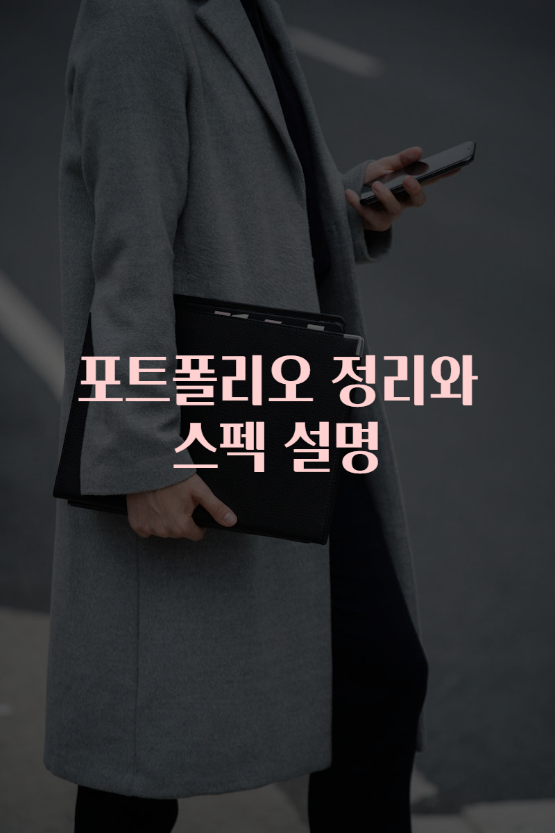 포트폴리오 정리와 스펙 설명