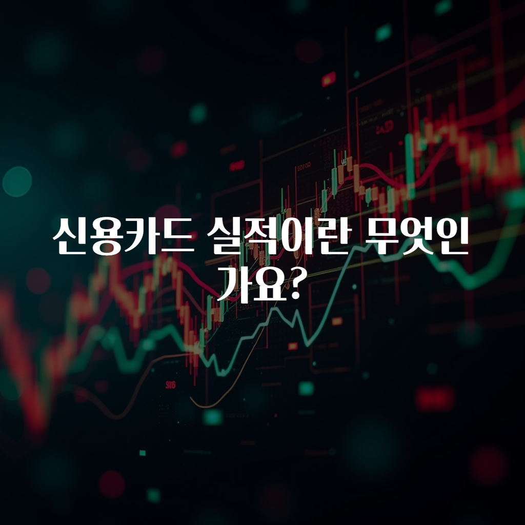 신용카드 실적이란 무엇인가요?