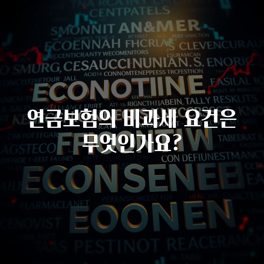 연금보험의 비과세 요건은 무엇인가요?