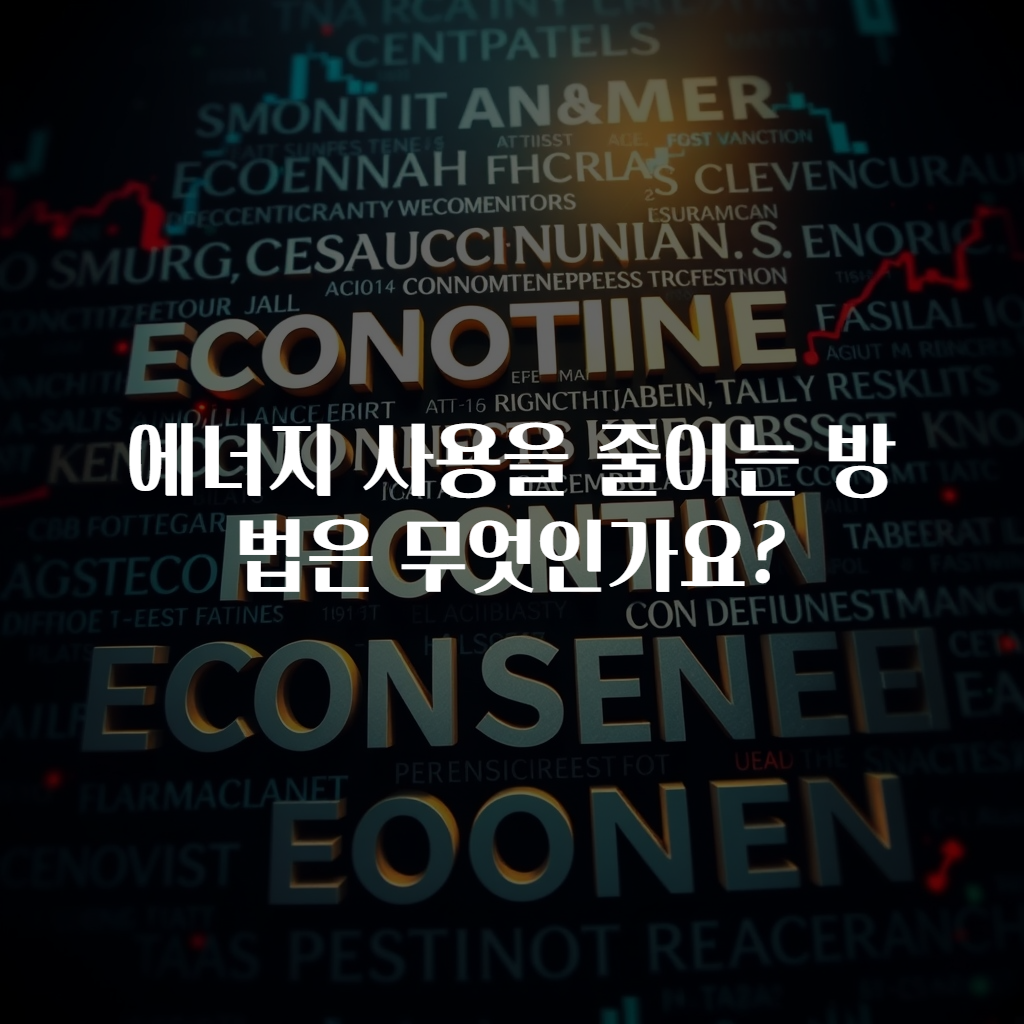 에너지 사용을 줄이는 방법은 무엇인가요?