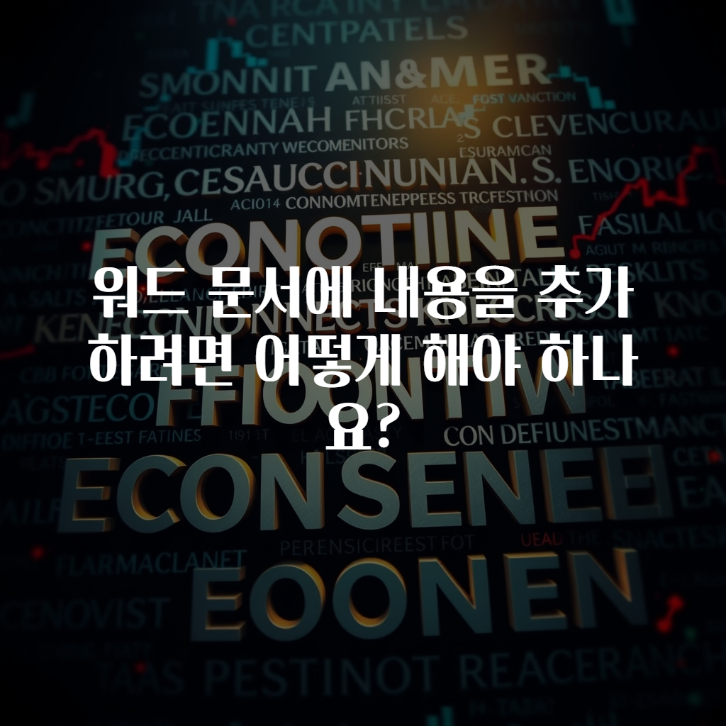 워드 문서에 내용을 추가하려면 어떻게 해야 하나요?