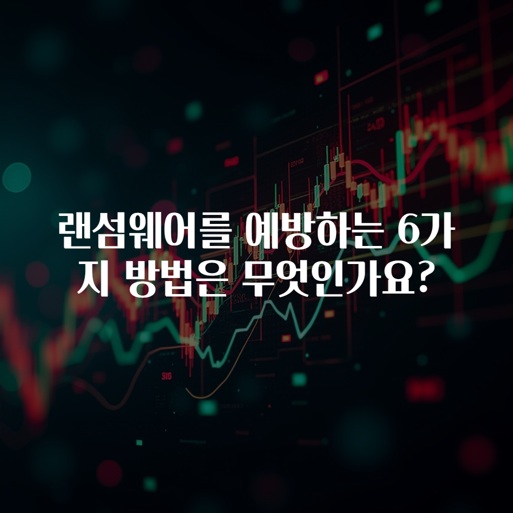 랜섬웨어를 예방하는 6가지 방법은 무엇인가요?