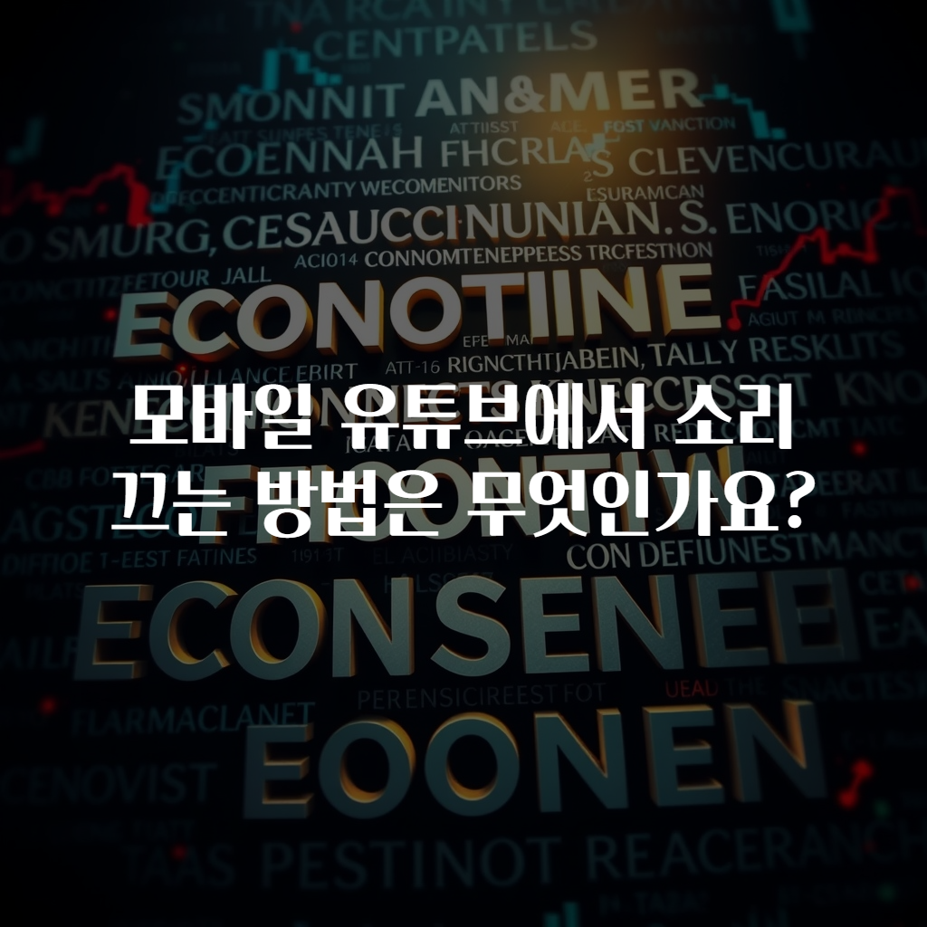모바일 유튜브에서 소리 끄는 방법은 무엇인가요?