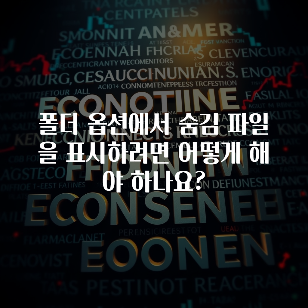 폴더 옵션에서 숨김 파일을 표시하려면 어떻게 해야 하나요?