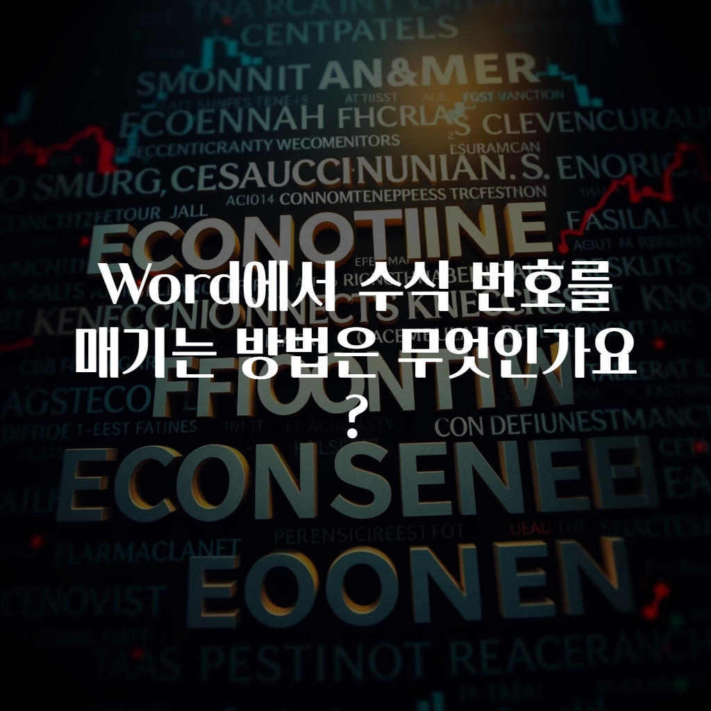 Word에서 수식 번호를 매기는 방법은 무엇인가요?