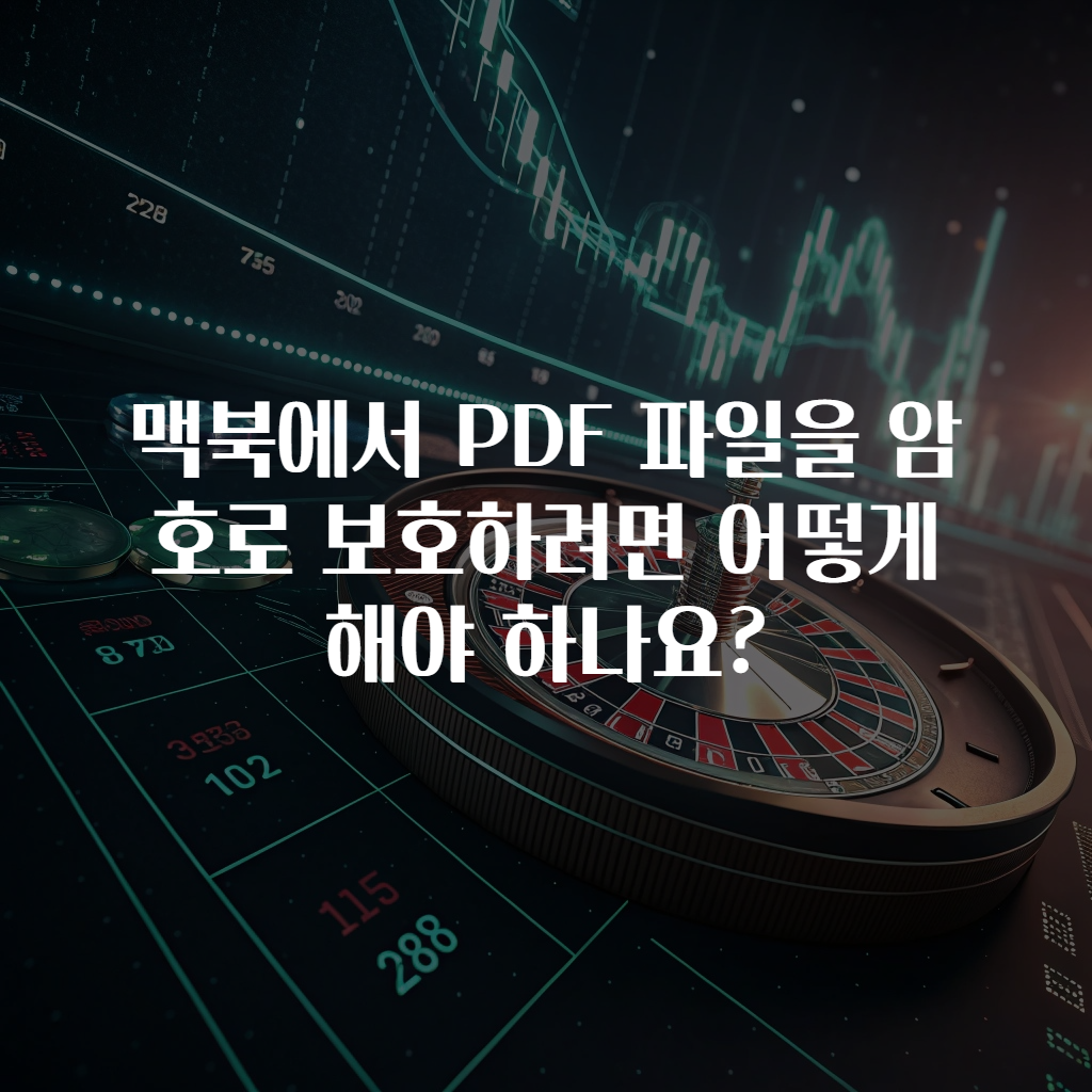 맥북에서 PDF 파일을 암호로 보호하려면 어떻게 해야 하나요?