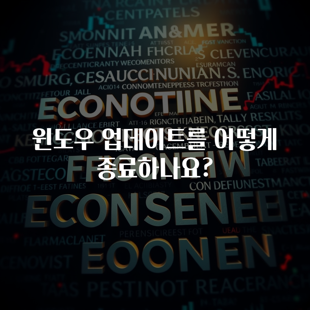 윈도우 업데이트를 어떻게 종료하나요?