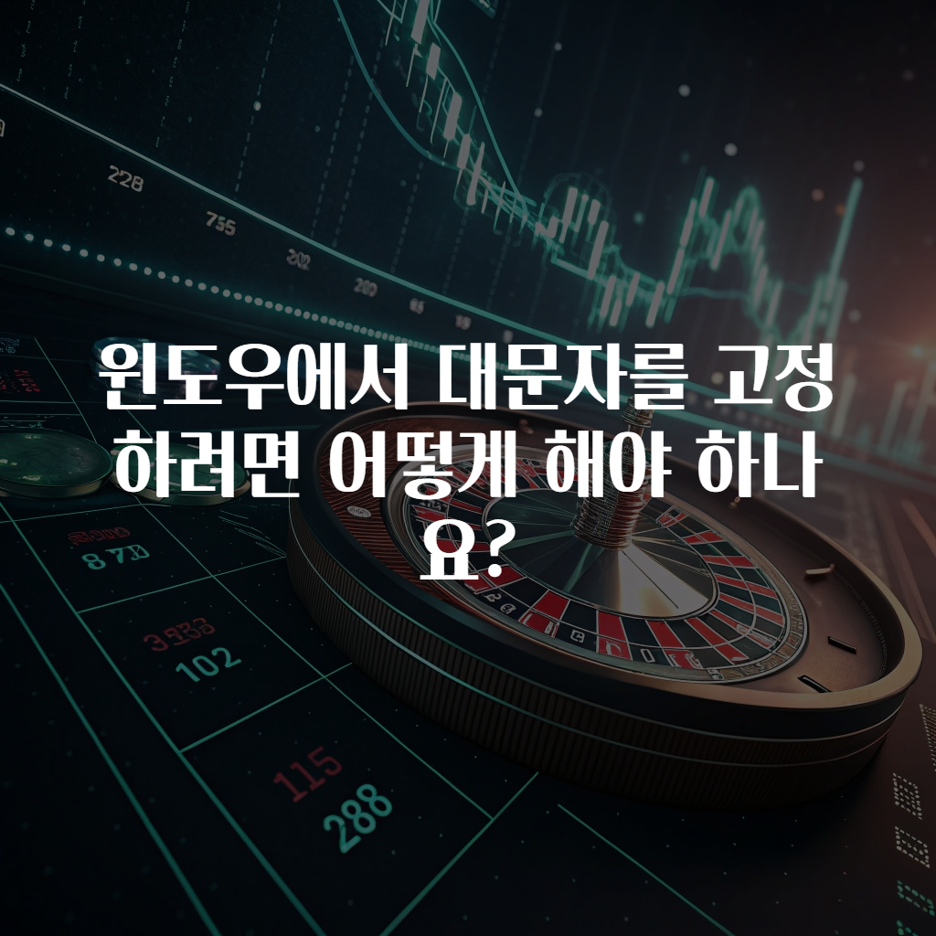 윈도우에서 대문자를 고정하려면 어떻게 해야 하나요?