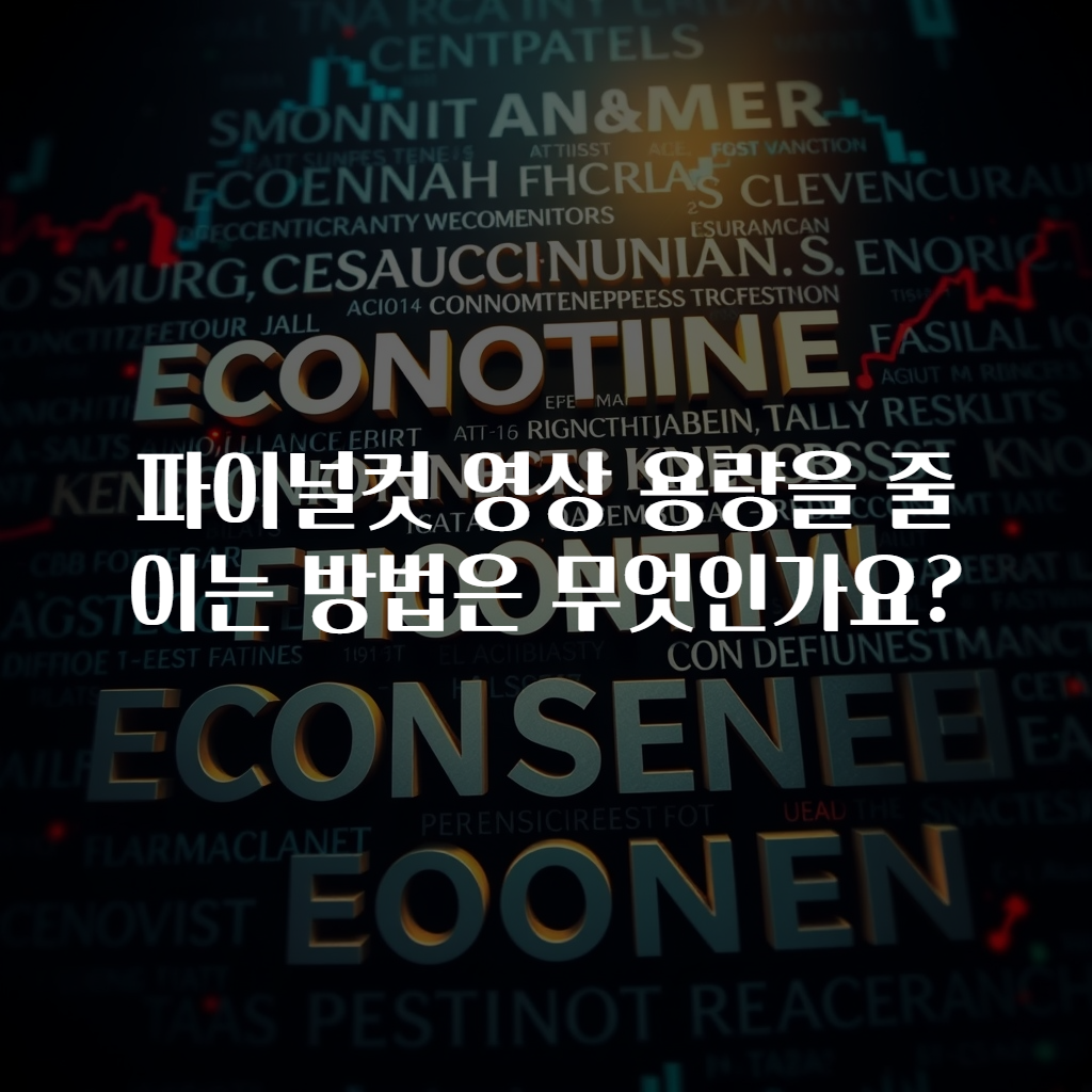 파이널컷 영상 용량을 줄이는 방법은 무엇인가요?