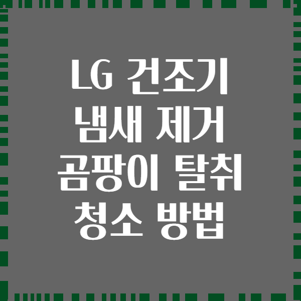 LG 건조기 냄새 제거 곰팡이 탈취 청소 방법
