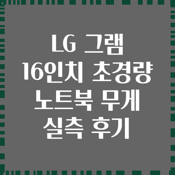 LG 그램 16인치 초경량 노트북 무게 실측 후기