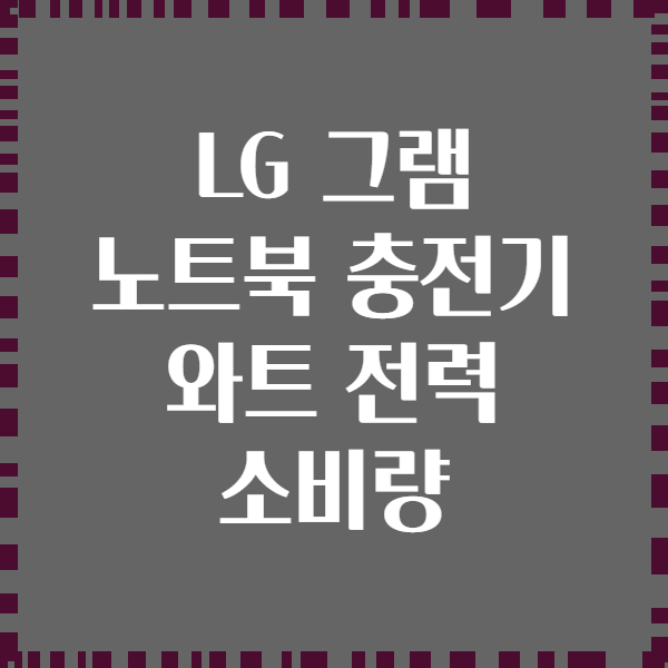 LG 그램 노트북 충전기 와트 전력 소비량