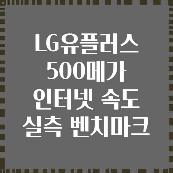 LG유플러스 500메가 인터넷 속도 실측 벤치마크