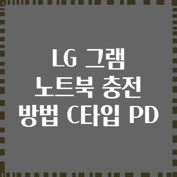 LG 그램 노트북 충전 방법 C타입 PD