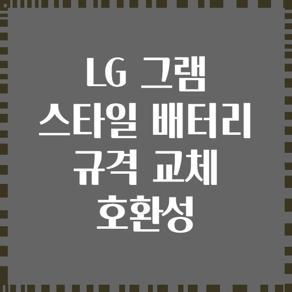 LG 그램 스타일 배터리 규격 교체 호환성