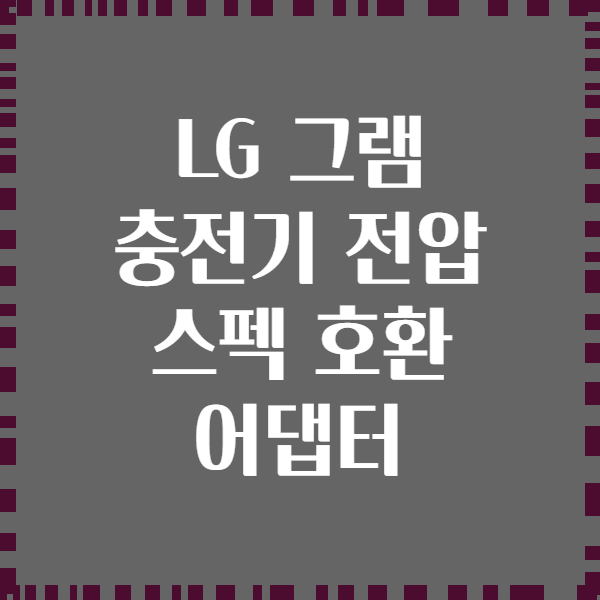 LG 그램 충전기 전압 스펙 호환 어댑터