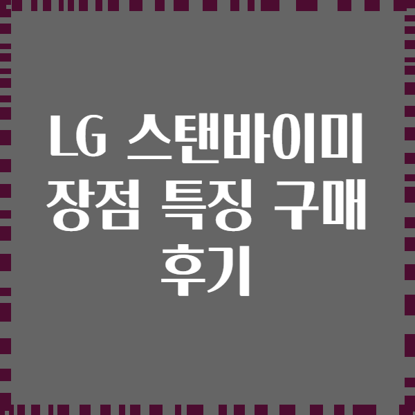 LG 스탠바이미 장점 특징 구매 후기
