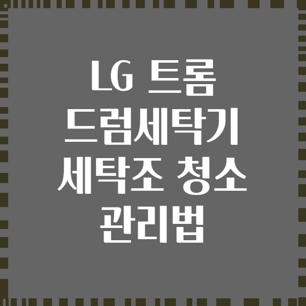 LG 트롬 드럼세탁기 세탁조 청소 관리법