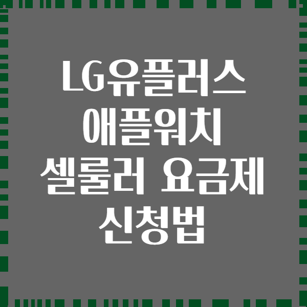 LG유플러스 애플워치 셀룰러 요금제 신청법