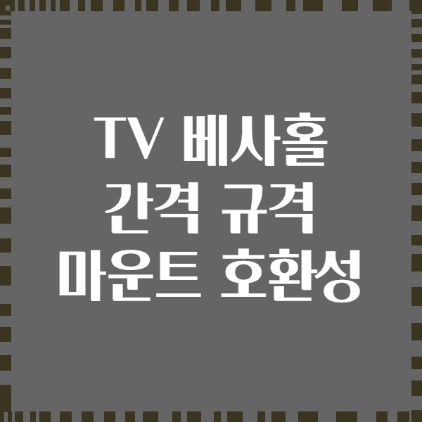 TV 베사홀 간격 규격 마운트 호환성