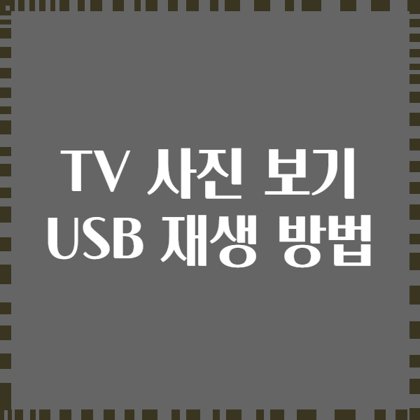 TV 사진 보기 USB 재생 방법