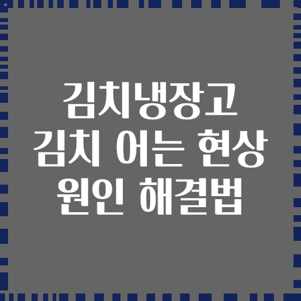 김치냉장고 김치 어는 현상 원인 해결법