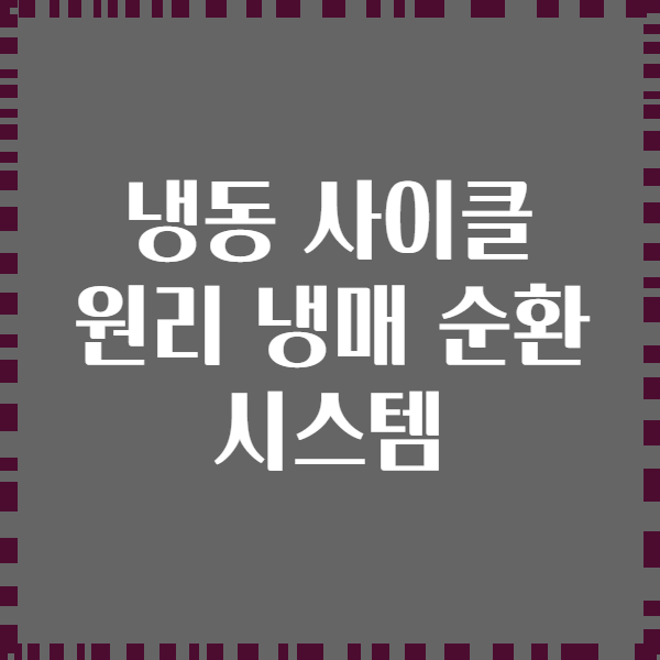 냉동 사이클 원리 냉매 순환 시스템