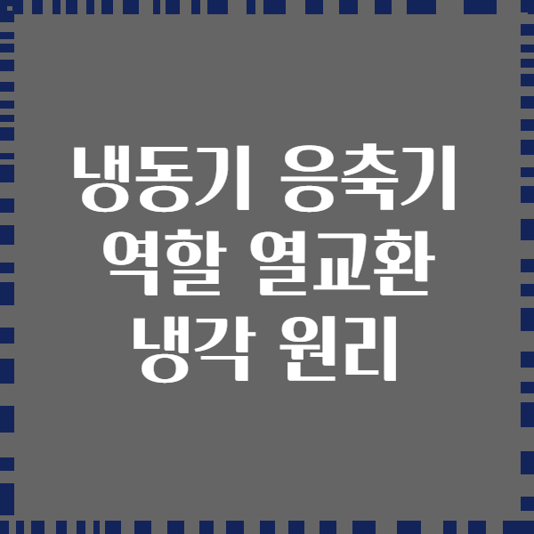 냉동기 응축기 역할 열교환 냉각 원리