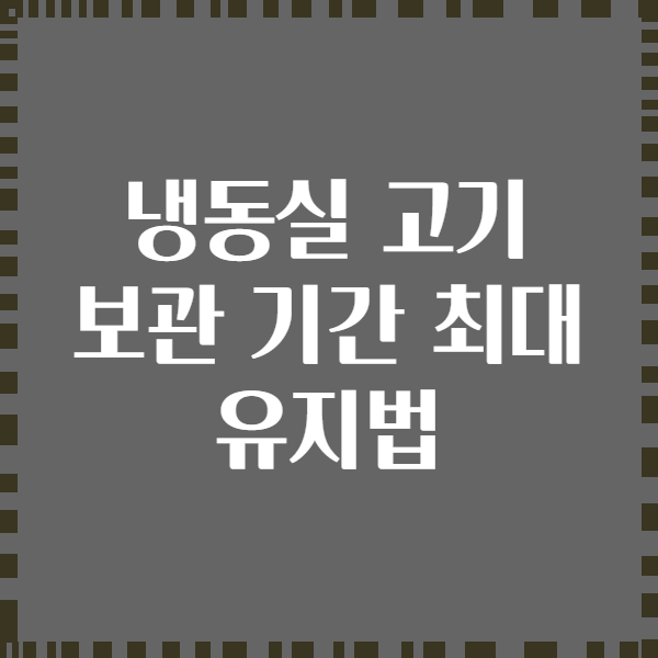 냉동실 고기 보관 기간 최대 유지법