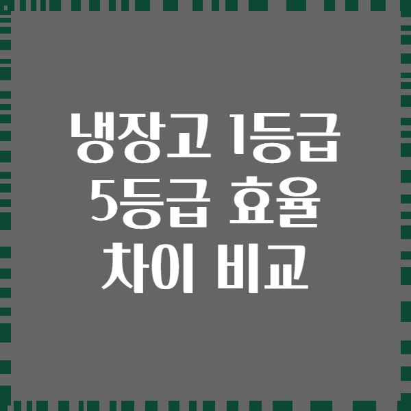 냉장고 1등급 5등급 효율 차이 비교