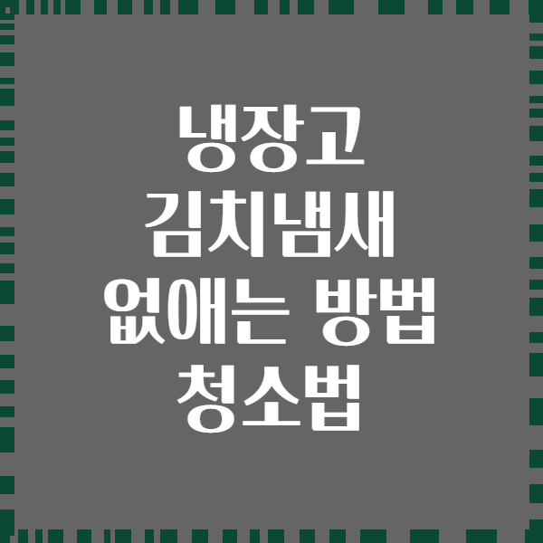 냉장고 김치냄새 없애는 방법 청소법