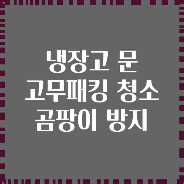 냉장고 문 고무패킹 청소 곰팡이 방지